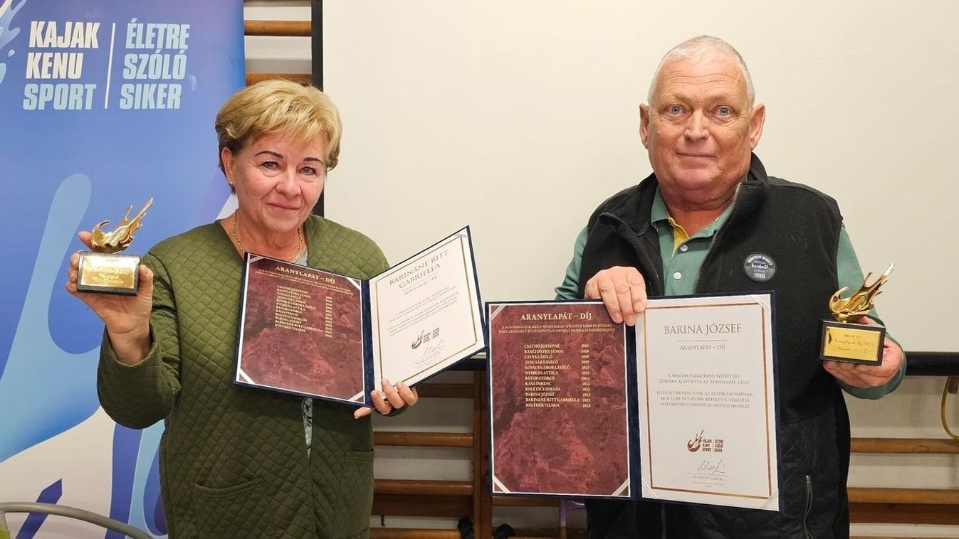 Aranylapát-díjat vehetett át Tolnán a Barina házaspár
