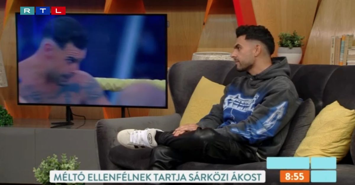 Horváth Tamás az RTL Reggeli stúdiójában bokszmérkőzése után, 2024. október 