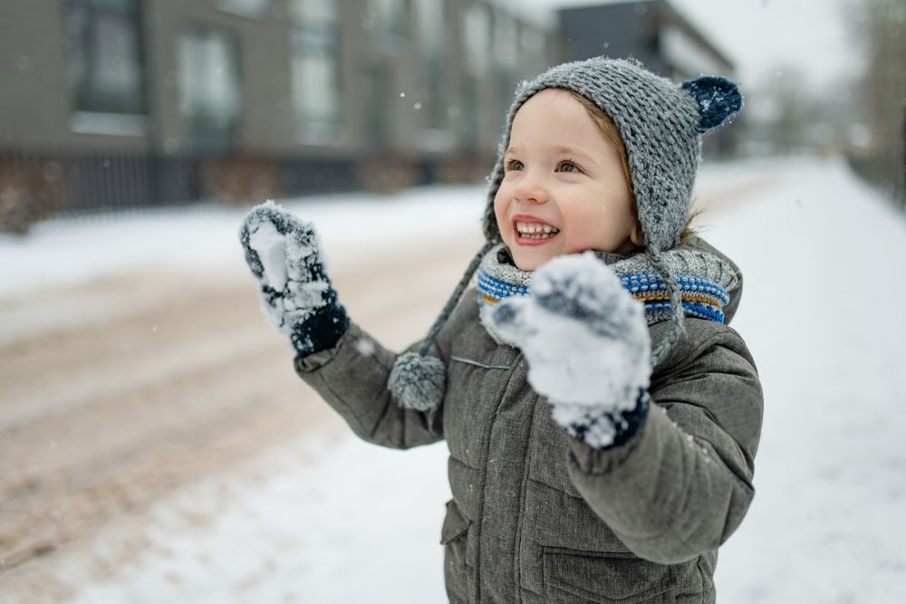 Adorable,Little,Boy,Having,Fun,On,Snowy,Winter,Day.,Cute