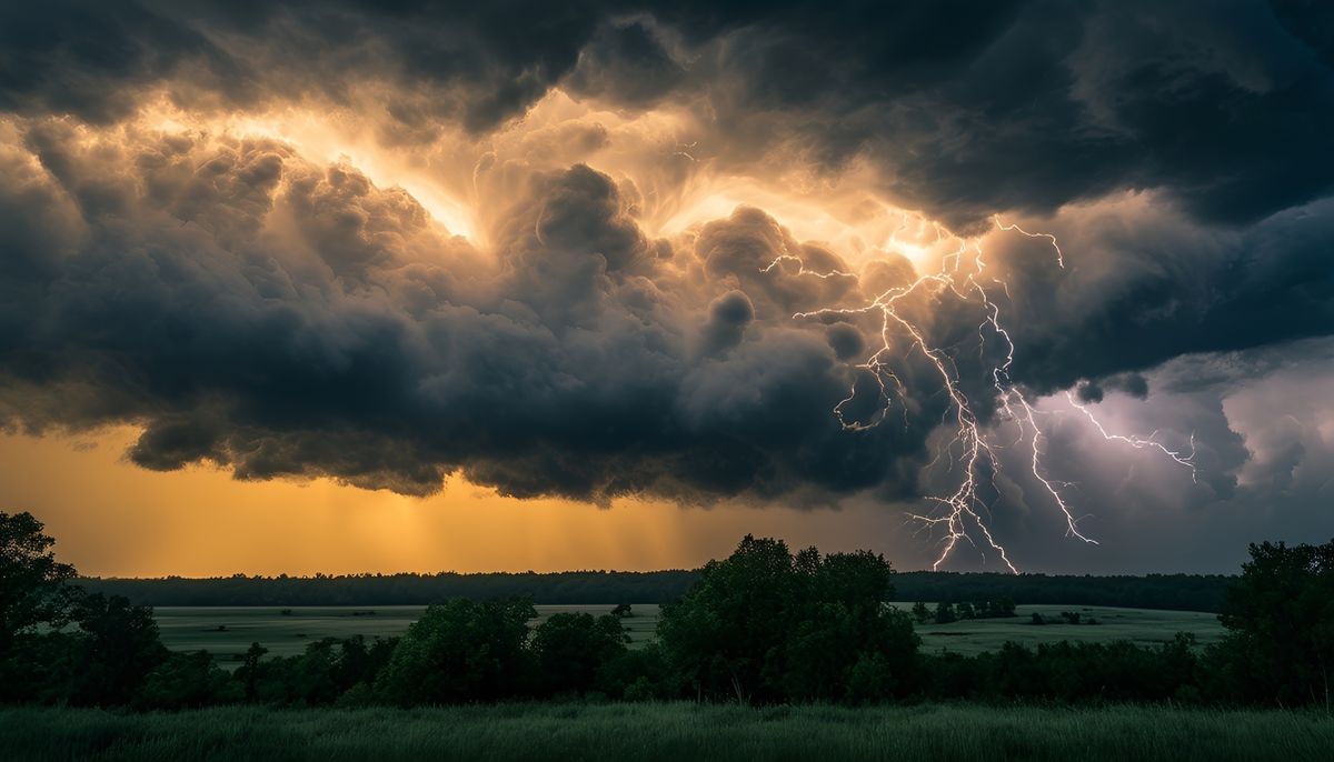 Destructive,Tornado,Touches,Down,In,A,Devastated,Neighborhood,Amid,Stormy