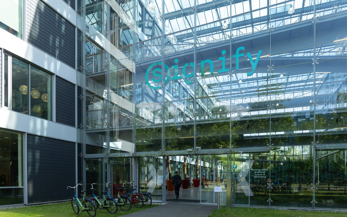 Eindhoven,,Netherlands—may,08,,2025:,The,Entrance,Of,Signify,Building,In