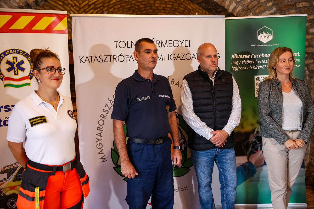 Drávavölgyi-Katz Judit, dr. Balázs Gábor, Bősz Adrián és Vendégh Edit a sajtótájékoztatón